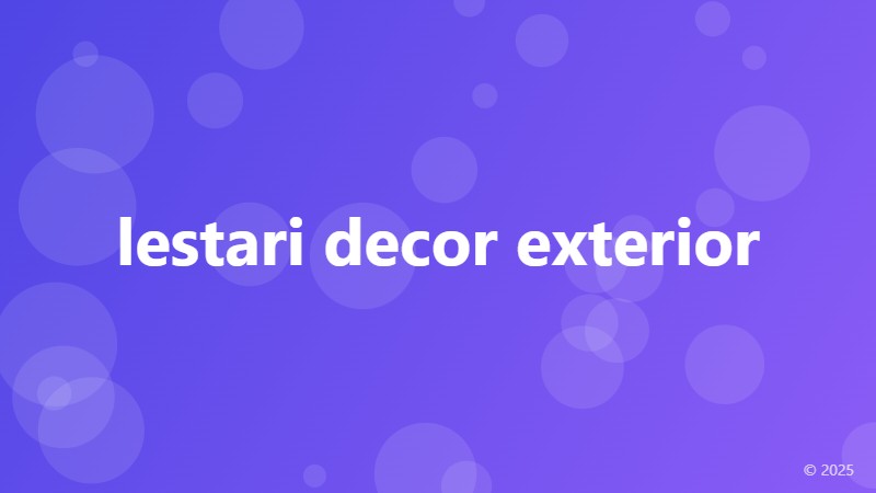 lestari decor exterior