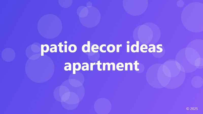 patio decor ideas apartment