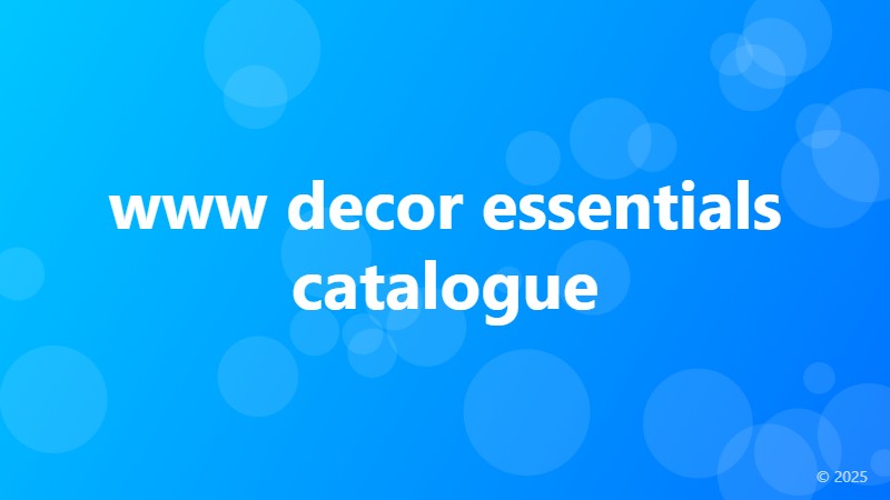 www decor essentials catalogue